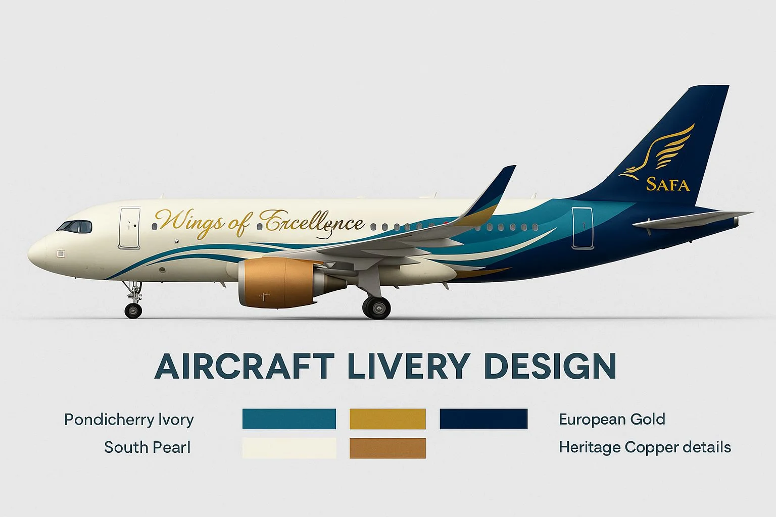 Client-supplied Airsafa aircraft livery concept and colour palette