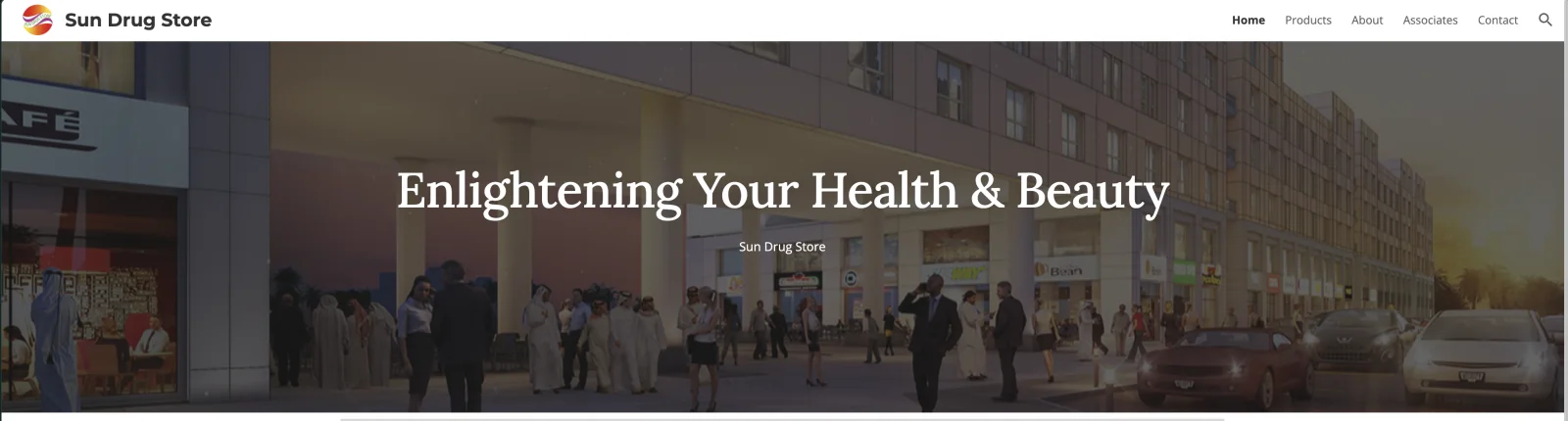 The previous Sun Drug Store homepage built with Google Sites