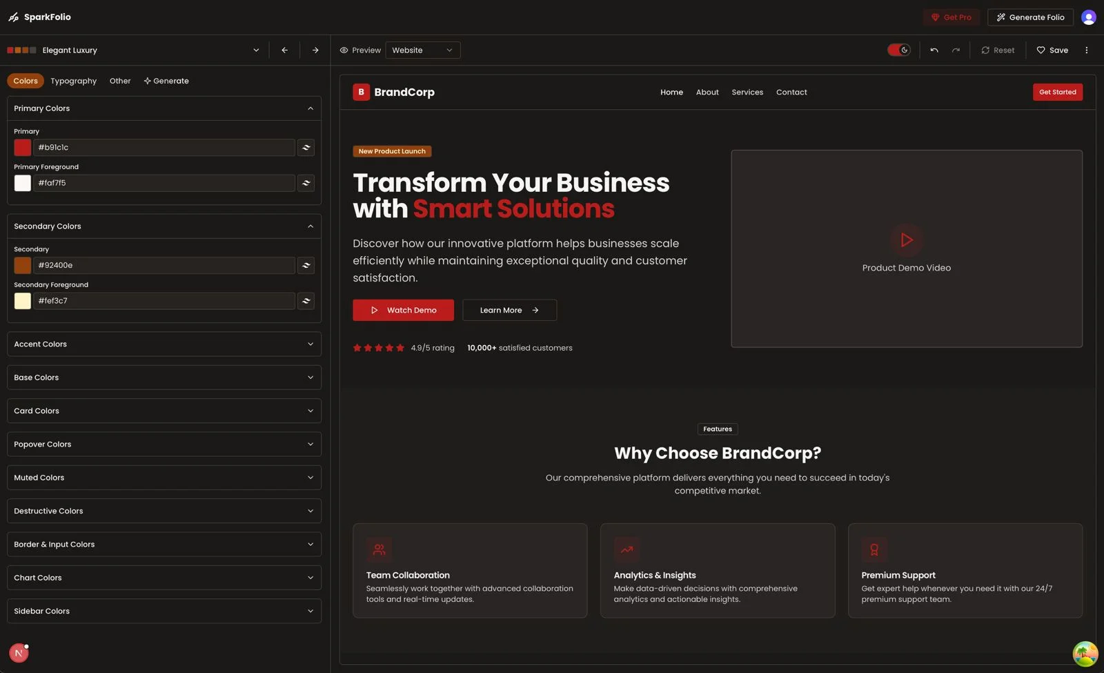 SparkFolio Dashboard Screenshot