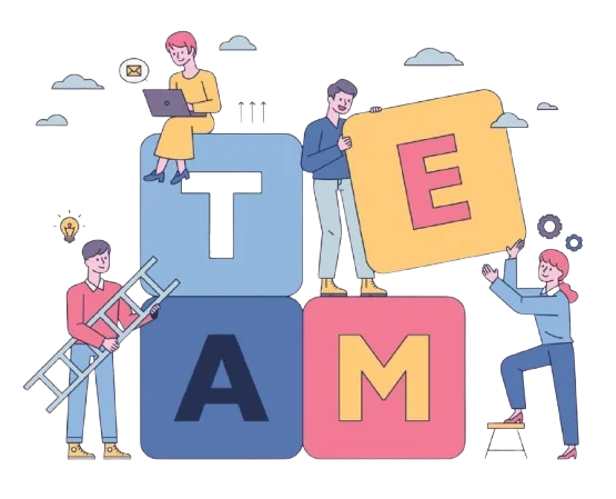 Team working together illustration